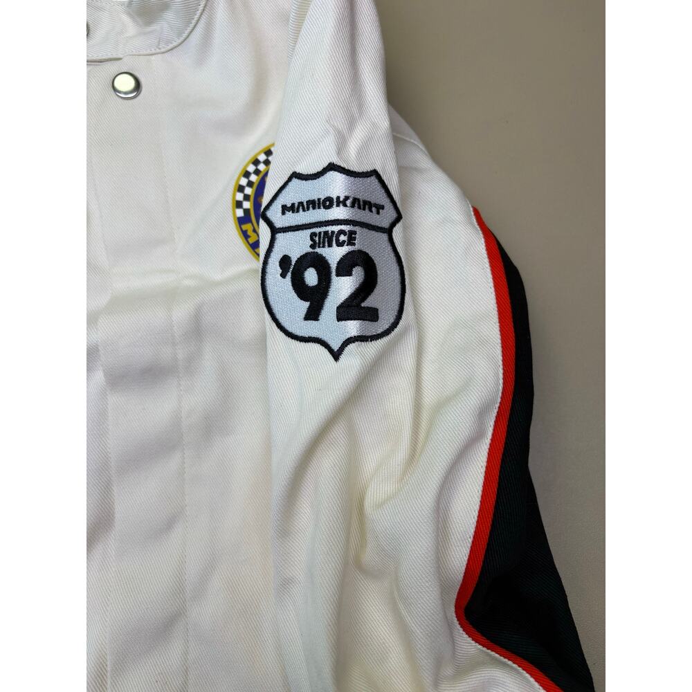 Mario Kart Racing Jacket Kids XS White Snap Front Nintendo Bomber NWT - Picture 5 of 8